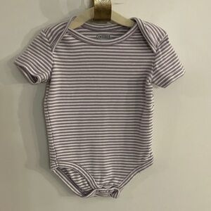 Gymboree Lilac and White Striped Bodysuit